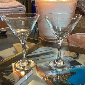 Elegant Clear Glass Martini Glasses
